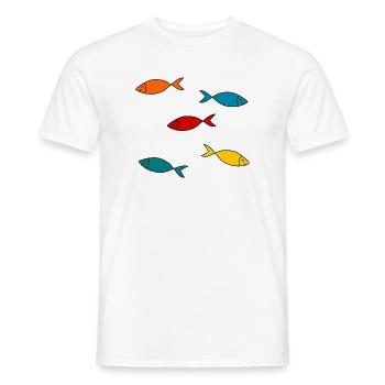 sardine. fish. April fool. sea. ocean - Men's T-Shirt - white - Front - AI Model Male 178 dark (178cm)