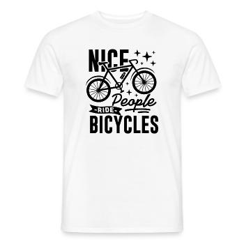 Nice People Ride Bicycles Saying - Men's T-Shirt - white - Front - AI Model Male 178 dark (178cm)