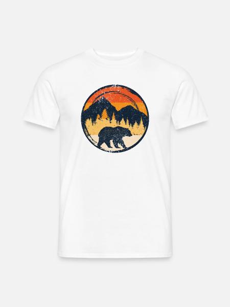 Bear at Sunset in Alpine Circle - Men's T-Shirt - white