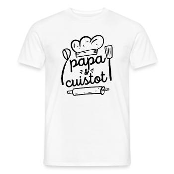Papa et Cuistot Cadeau Papa Cuisine Barbecue - T-shirt homme - blanc - Devant - AI Model Male 178 dark (178cm)
