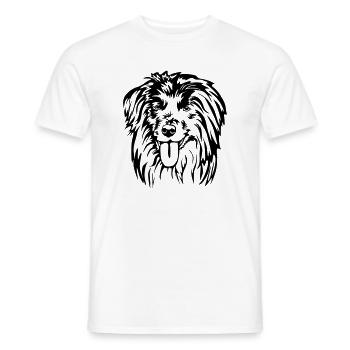 Berger des Pyrénées Kopf - Men's T-Shirt - white - Front - AI Model Male 178 dark (178cm)