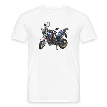 Africa Twin Enduro - solo tricolor - T-shirt homme - blanc - Devant - AI Model Male 178 dark (178cm)