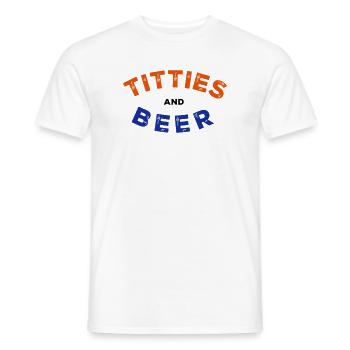 T*tties and Beer - Männer T-Shirt - Weiß - Vorne - AI Model Male 178 dark (178cm)