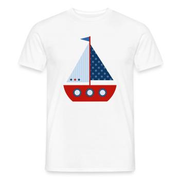 Segelboot - Männer T-Shirt - Weiß - Vorne - AI Model Male 178 dark (178cm)