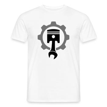 Engine, piston, gear - Men's T-Shirt - white - Front - AI Model Male 178 dark (178cm)