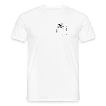 Bee in breast pocket - Men's T-Shirt - white - Front - AI Model Male 178 dark (178cm)