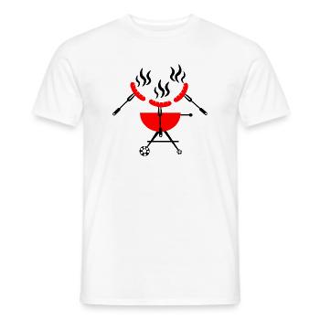 Saucisses au-dessus du barbecue - T-shirt homme - blanc - Devant - AI Model Male 178 dark (178cm)