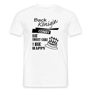 Backkönigin Conny - Männer T-Shirt - Weiß - Vorne - AI Model Male 178 dark (178cm)