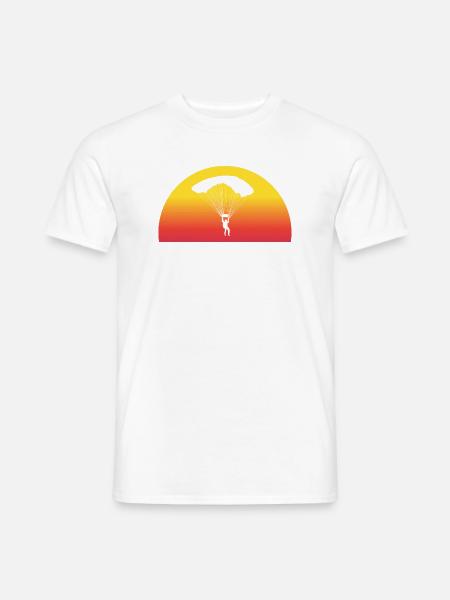 Saut en parachute aventureux au coucher du soleil - T-shirt homme - blanc