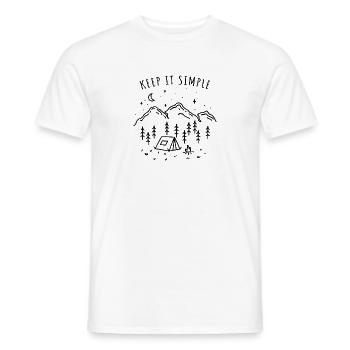 Keep It Simple Zelt Camping Natur Berge Minimalist - Männer T-Shirt - Weiß - Vorne - AI Model Male 178 dark (178cm)