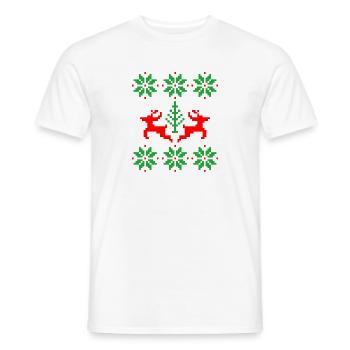 Hirsch Herz Ugly Xmas Hässliche Weihnachten - Männer T-Shirt - Weiß - Vorne - AI Model Male 178 dark (178cm)