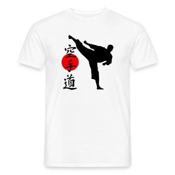 Karate Yokogeri with lettering - Men's T-Shirt - white - Front - AI Model Male 178 dark (178cm)