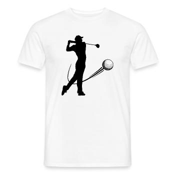 Un joueur de golf frappe l’ombre de la balle - T-shirt homme - blanc - Devant - AI Model Male 178 dark (178cm)