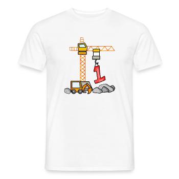 Pelle t-shirt 1 anniversaire 1 ans de garçon t-shirt - T-shirt homme - blanc - Devant - AI Model Male 178 dark (178cm)