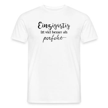 Einzigartig - Männer T-Shirt - Weiß - Vorne - AI Model Male 178 dark (178cm)