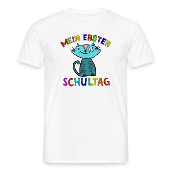 Mein Erster Schultag Katze - Männer T-Shirt - Weiß - Vorne - AI Model Male 178 dark (178cm)