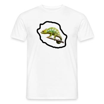 Chameleon vert sur branche - T-shirt homme - blanc - Devant - AI Model Male 178 dark (178cm)