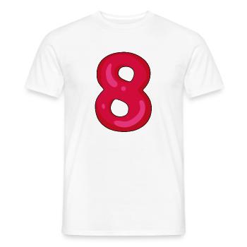 Numéro 8 - Nombre 8 - T-shirt homme - blanc - Devant - AI Model Male 178 dark (178cm)
