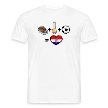 Flagge Fussball Herz Kroatien - Männer T-Shirt - Weiß - Vorne - AI Model Male 178 dark (178cm)