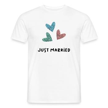 JUST MARRIED. ES LEBE DIE EHE. VALENTINSTAG - Männer T-Shirt - Weiß - Vorne - AI Model Male 178 dark (178cm)
