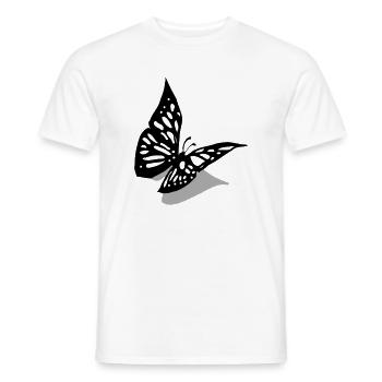 Papillon 3D - T-shirt homme - blanc - Devant - AI Model Male 178 dark (178cm)