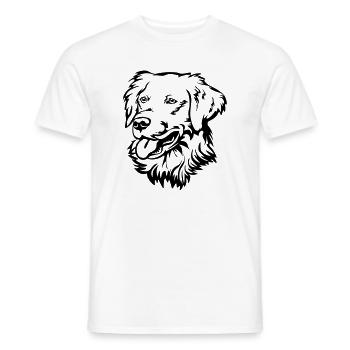 Golden Retriever Head - Men's T-Shirt - white - Front - AI Model Male 178 dark (178cm)