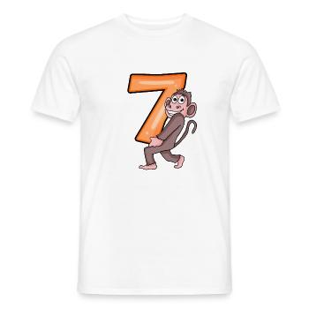 7th Birthday Monkey Boy 7 Years Gift - Men's T-Shirt - white - Front - AI Model Male 178 dark (178cm)