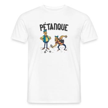Petanque two players with boules balls boules boule - Men's T-Shirt - white - Front - AI Model Male 178 dark (178cm)