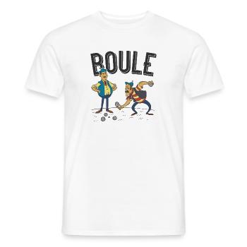 Petanque two players with boules balls boules boule - Men's T-Shirt - white - Front - AI Model Male 178 dark (178cm)