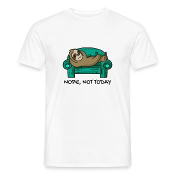 Sloth funny on sofa gift - Men's T-Shirt - white - Front - AI Model Male 178 dark (178cm)