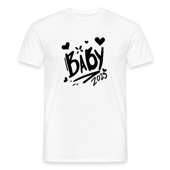Bébé 2023 - Nouveau-né 2023 Bébé Cadeau - T-shirt homme - blanc - Devant - AI Model Male 178 dark (178cm)