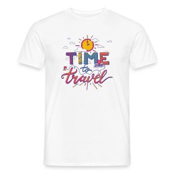Time To Travel Holiday Adventure Shirt - Men's T-Shirt - white - Front - AI Model Male 178 dark (178cm)
