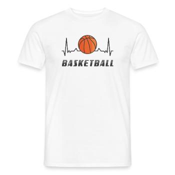 Basketball heart rate design - Men's T-Shirt - white - Front - AI Model Male 178 dark (178cm)