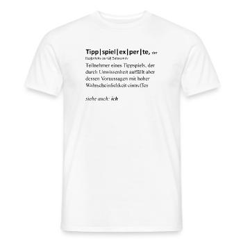 Tippspielexperte, der - Männer T-Shirt - Weiß - Vorne - AI Model Male 178 dark (178cm)
