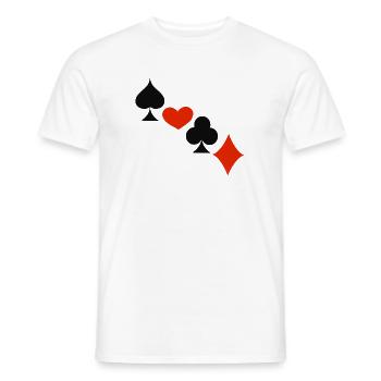 La chance dans le jeu ... | Cartes à jouer | Cadeau - T-shirt homme - blanc - Devant - AI Model Male 178 dark (178cm)