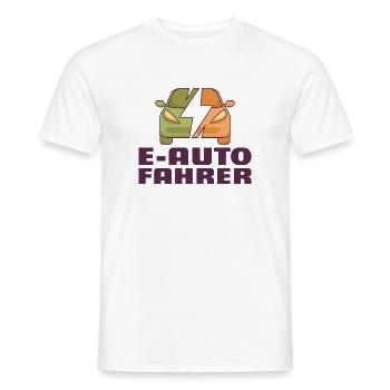 Voiture électrique voiture électrique tenue pour les fans de voiture - T-shirt homme - blanc - Devant - AI Model Male 178 dark (178cm)