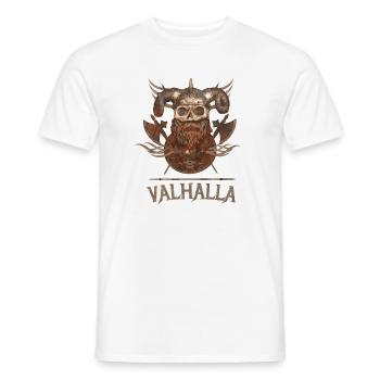 Wikingerschädel mit Bart Axt und Schild - Männer T-Shirt - Weiß - Vorne - AI Model Male 178 dark (178cm)