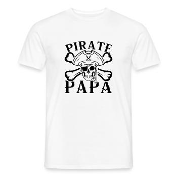 Pirate Papa Citation amusante pour les pirates - T-shirt homme - blanc - Devant - AI Model Male 178 dark (178cm)