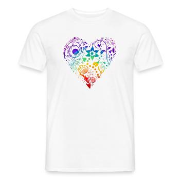 Rainbow Heart - Men's T-Shirt - white - Front - AI Model Male 178 dark (178cm)