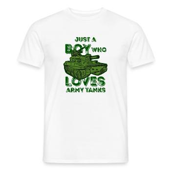 Just A Boy Who Loves Army Tanks Tank Lovers - Men's T-Shirt - white - Front - AI Model Male 178 dark (178cm)