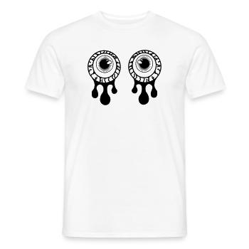 Eyes, pupils with eye fluid tears - Men's T-Shirt - white - Front - AI Model Male 178 dark (178cm)