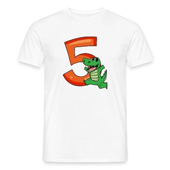 5. Geburtstag - 5 Jahre alt - Kindergeburtstag - Männer T-Shirt - Weiß - Vorne - AI Model Male 178 dark (178cm)