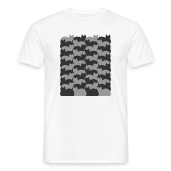 Texture Escher Style Cats - T-shirt homme - blanc - Devant - AI Model Male 178 dark (178cm)