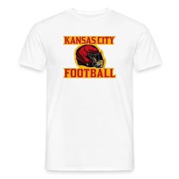 Kansas City Football Helmet Design - Men's T-Shirt - white - Front - AI Model Male 178 dark (178cm)