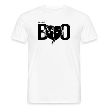 Cat Ghost - Tu es mon boo - Cœur - Halloween - T-shirt homme - blanc - Devant - AI Model Male 178 dark (178cm)