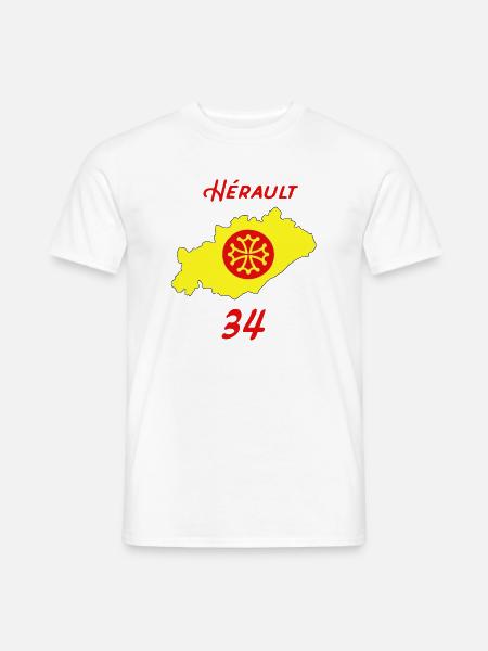 Hérault - T-shirt homme - blanc