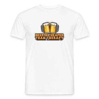 Bier ist billiger als eine Therapie - Männer T-Shirt - Weiß - Vorne - AI Model Male 178 dark (178cm)