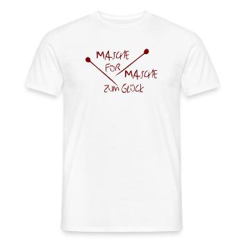Stricken mit Wolle Masche für Masche - Männer T-Shirt - Weiß - Vorne - AI Model Male 178 dark (178cm)