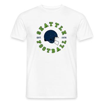 Seattle Football Helm Est. 1976 - Männer T-Shirt - Weiß - Vorne - AI Model Male 178 dark (178cm)
