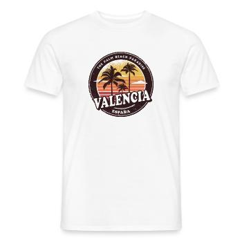 Valencia Spain Vintage Beach Design - Men's T-Shirt - white - Front - AI Model Male 178 dark (178cm)